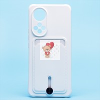 Чехол-накладка для Huawei Honor 50 (белый) - SC304 с картхолдером