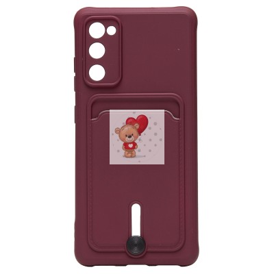 Чехол-накладка для Samsung G780 Galaxy S20FE (бордовый) - SC304 с картхолдером Чехол-накладка для Samsung G780 Galaxy S20FE (бордовый) - SC304 с картхолдером