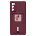 Чехол-накладка для Samsung G780 Galaxy S20FE (бордовый) - SC304 с картхолдером