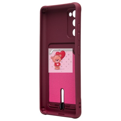 Чехол-накладка для Samsung G780 Galaxy S20FE (бордовый) - SC304 с картхолдером