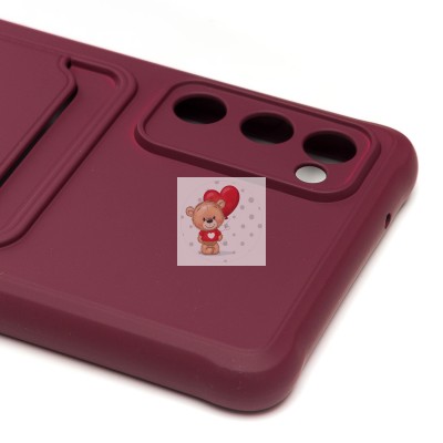 Чехол-накладка для Samsung G780 Galaxy S20FE (бордовый) - SC304 с картхолдером