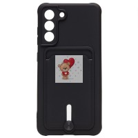 Чехол-накладка для Samsung G990 Galaxy S21FE (черный) - SC304 с картхолдером