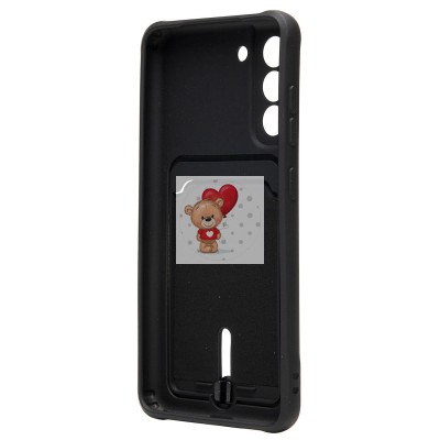 Чехол-накладка для Samsung G990 Galaxy S21FE (черный) - SC304 с картхолдером