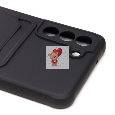 Чехол-накладка для Samsung G990 Galaxy S21FE (черный) - SC304 с картхолдером