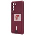Чехол-накладка для Samsung G990 Galaxy S21FE (бордовый) - SC304 с картхолдером