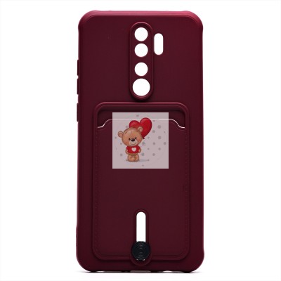 Чехол-накладка для Xiaomi Redmi Note 8 Pro (бордовый) - SC304 с картхолдером Чехол-накладка для Xiaomi Redmi Note 8 Pro (бордовый) - SC304 с картхолдером