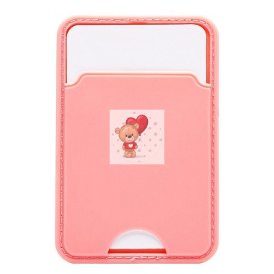 Картхолдер футляр для карт на клеевой основе (персиковый) - CH05 Картхолдер футляр для карт на клеевой основе (персиковый) - CH05