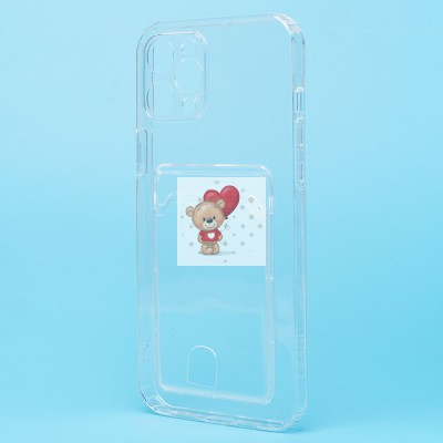 Чехол-накладка для Apple iPhone 12 Pro Max (прозрачный) - SC276 с картхолдером Чехол-накладка для Apple iPhone 12 Pro Max (прозрачный) - SC276 с картхолдером