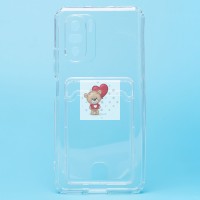 Чехол-накладка для Xiaomi Poco F3 (прозрачный) - SC276 с картхолдером