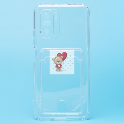 Чехол-накладка для Xiaomi Poco F3 (прозрачный) - SC276 с картхолдером