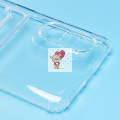 Чехол-накладка для Xiaomi Poco F3 (прозрачный) - SC276 с картхолдером