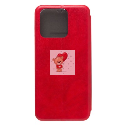 Чехол-книжка для Xiaomi Poco C40 открытие вбок (красный) - BC002