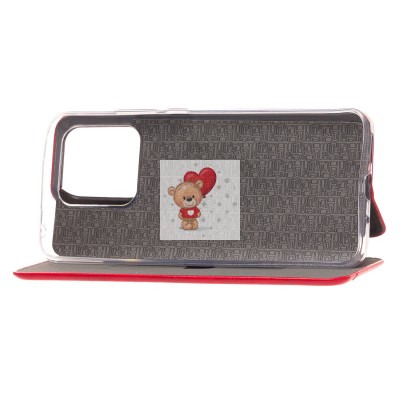 Чехол-книжка для Xiaomi Poco C40 открытие вбок (красный) - BC002