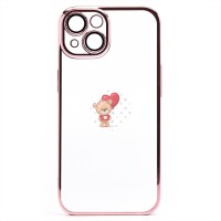 Чехол-накладка для Apple iPhone 14 (розовое золото) - PC073 с закрытой камерой