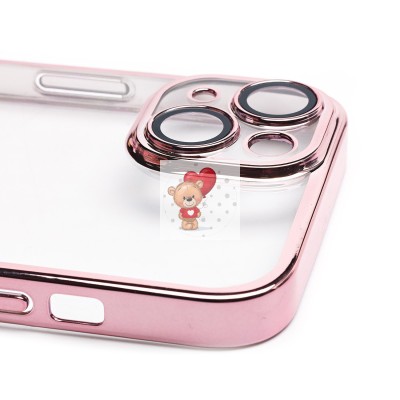 Чехол-накладка для Apple iPhone 14 (розовое золото) - PC073 с закрытой камерой