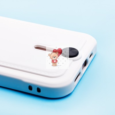 Чехол-накладка для Apple iPhone 14 (белый) - SC304 с картхолдером