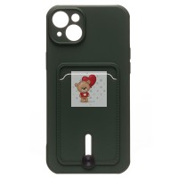 Чехол-накладка для Apple iPhone 14 Plus (темно-зеленый) - SC304 с картхолдером Чехол-накладка для Apple iPhone 14 Plus (темно-зеленый) - SC304 с картхолдером