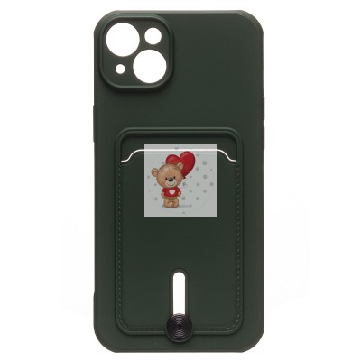 Чехол-накладка для Apple iPhone 14 Plus (темно-зеленый) - SC304 с картхолдером Чехол-накладка для Apple iPhone 14 Plus (темно-зеленый) - SC304 с картхолдером