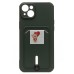 Чехол-накладка для Apple iPhone 14 Plus (темно-зеленый) - SC304 с картхолдером