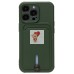 Чехол-накладка для Apple iPhone 14 Pro (темно-зеленый) - SC304 с картхолдером