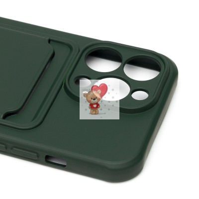 Чехол-накладка для Apple iPhone 14 Pro (темно-зеленый) - SC304 с картхолдером Чехол-накладка для Apple iPhone 14 Pro (темно-зеленый) - SC304 с картхолдером