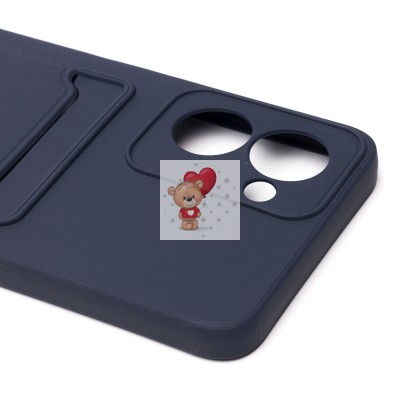 Чехол-накладка для OPPO realme C33 (темно-синий) - SC315 с картхолдером