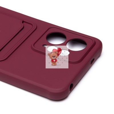 Чехол-накладка для Xiaomi Redmi Note 12 4G (бордовый) - SC304 с картхолдером Чехол-накладка для Xiaomi Redmi Note 12 4G (бордовый) - SC304 с картхолдером