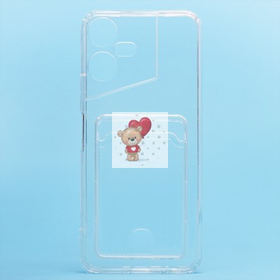 Чехол-накладка для Tecno Pova Neo 3 (прозрачный) - SC276 с картхолдером