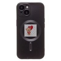 Чехол-накладка для Apple iPhone 15 (черный) SM020 Matte SafeMag