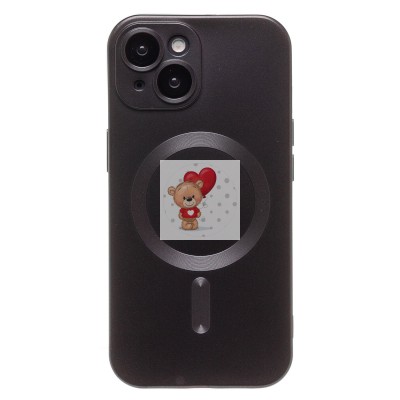 Чехол-накладка для Apple iPhone 15 (черный) SM020 Matte SafeMag