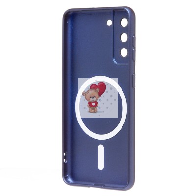 Чехол-накладка для Samsung G991 Galaxy S21 (темно-синий) - SM020 Matte SafeMag