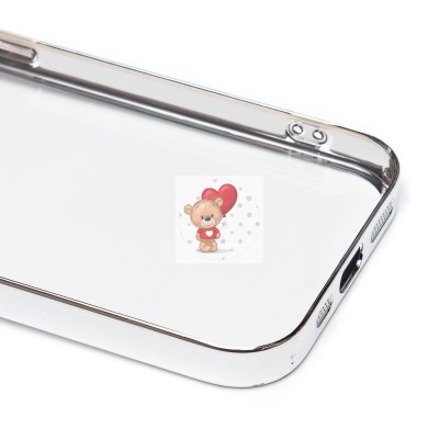 Чехол-накладка для Apple iPhone 15 (серебяный) - PC073 с закрытой камерой