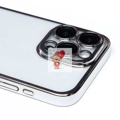 Чехол-накладка для Apple iPhone 15 Pro Max (серебяный) - PC073 с закрытой камерой