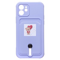Чехол-накладка для Apple iPhone 12 (темно-фиолетовый) - SC304 с картхолдером Чехол-накладка для Apple iPhone 12 (темно-фиолетовый) - SC304 с картхолдером