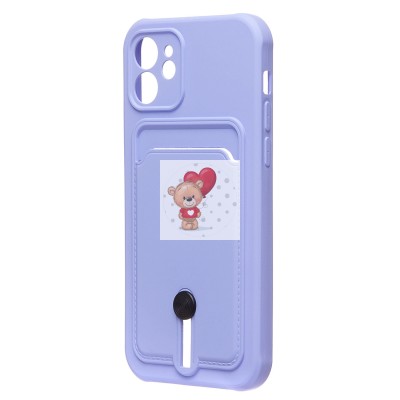 Чехол-накладка для Apple iPhone 12 (темно-фиолетовый) - SC304 с картхолдером Чехол-накладка для Apple iPhone 12 (темно-фиолетовый) - SC304 с картхолдером