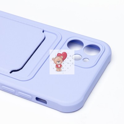 Чехол-накладка для Apple iPhone 12 (темно-фиолетовый) - SC304 с картхолдером Чехол-накладка для Apple iPhone 12 (темно-фиолетовый) - SC304 с картхолдером