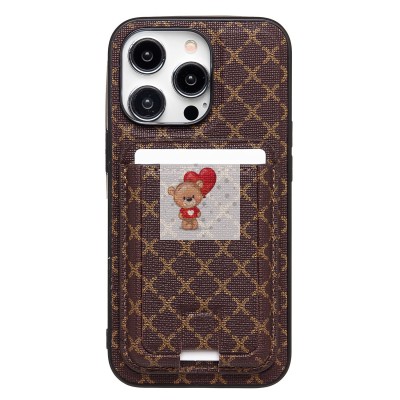 Чехол-накладка для Apple iPhone 13 Pro (кофейный) - SM022 SafeMag c картхолдером