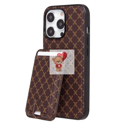 Чехол-накладка для Apple iPhone 13 Pro (кофейный) - SM022 SafeMag c картхолдером