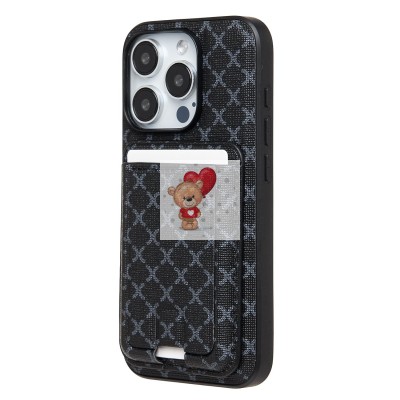 Чехол-накладка для Apple iPhone 15 Pro (черный) - SM022 SafeMag c картхолдером