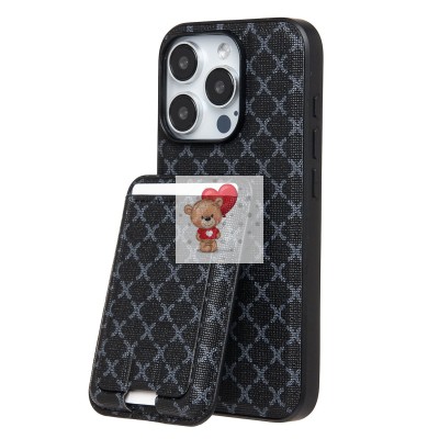 Чехол-накладка для Apple iPhone 15 Pro (черный) - SM022 SafeMag c картхолдером