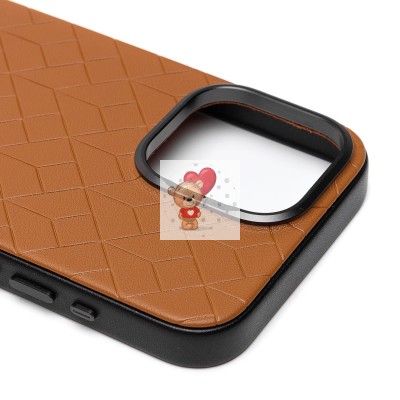 Чехол-накладка для Apple iPhone 15 Pro Max (коричневый) - SM089 SafeMag экокожа