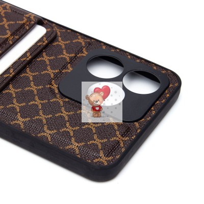 Чехол-накладка для Realme Note 50 (кофейный) - SM022 c картхолдером