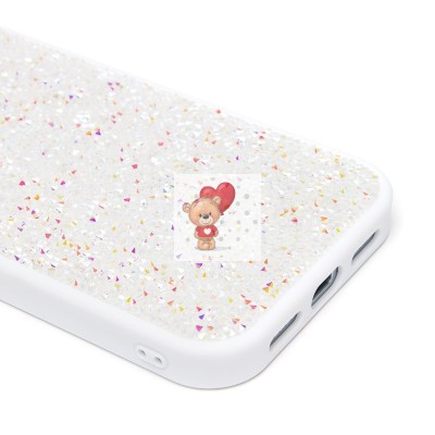 Чехол-накладка для Apple iPhone 15 россыпь кристаллов (белый) - PC071 POSH SHINE