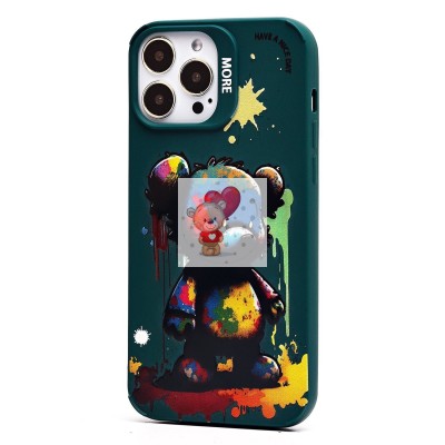 Чехол-накладка для Apple iPhone 13 Pro Max (медведь) (темно-зеленый) - SC335