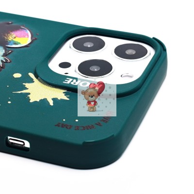 Чехол-накладка для Apple iPhone 13 Pro Max (медведь) (темно-зеленый) - SC335