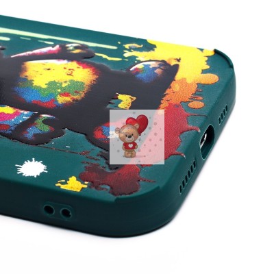 Чехол-накладка для Apple iPhone 13 Pro Max (медведь) (темно-зеленый) - SC335