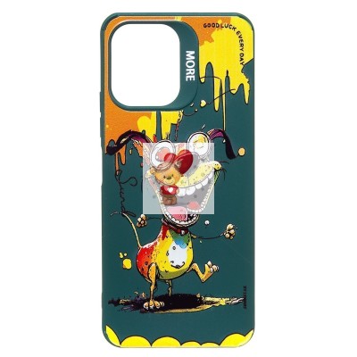 Чехол-накладка для Xiaomi Redmi 12 (собака) (темно-зеленый) - SC335 Чехол-накладка для Xiaomi Redmi 12 (собака) (темно-зеленый) - SC335