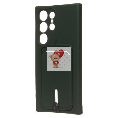 Чехол-накладка для Samsung Galaxy S24 Ultra (темно-зеленый) - SC304 с картхолдером Чехол-накладка для Samsung Galaxy S24 Ultra (темно-зеленый) - SC304 с картхолдером