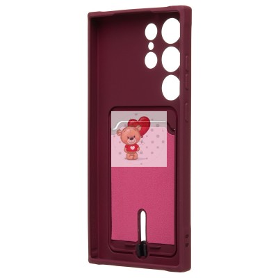 Чехол-накладка для Samsung Galaxy S23 Ultra (бордовый) - SC304 с картхолдером Чехол-накладка для Samsung Galaxy S23 Ultra (бордовый) - SC304 с картхолдером