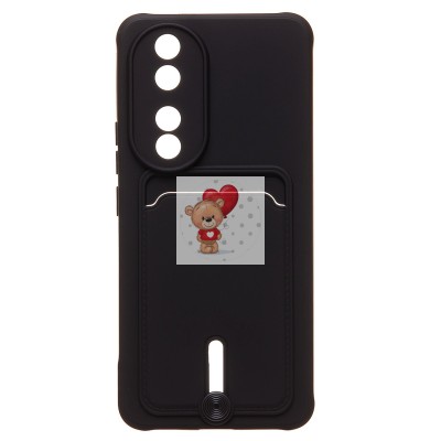 Чехол-накладка для Honor 90 (черный) - SC304 с картхолдером